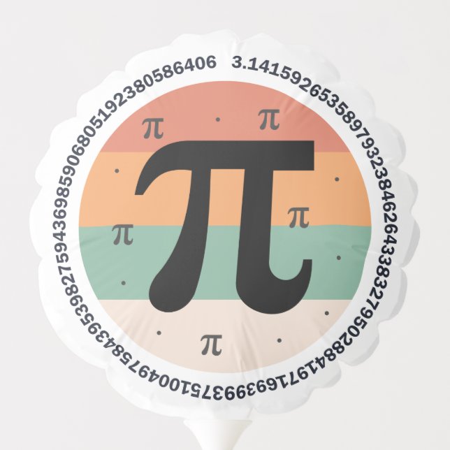 3.14 National Pi Day Design  - Pi Day Gift Idea Balloon (Back)