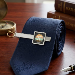 3.14 National Pi Day Design - Pi Day Gift Idea Silver Finish Tie Bar