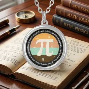 3.14 National Pi Day Design - Pi Day Gift Idea Silver Plated Necklace