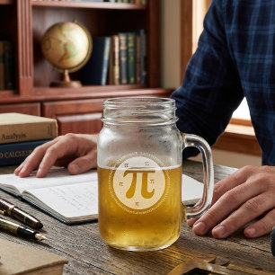 3.14 National Pi Day Design  - Pi Day Gift Mason Jar W/ Handle