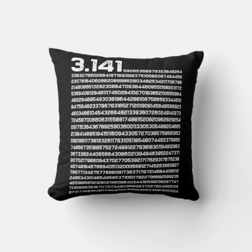 314 Pi Day Math Irrational Number Pi Throw Pillow