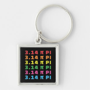 3.14 Pi Day Repeated Text Keychain