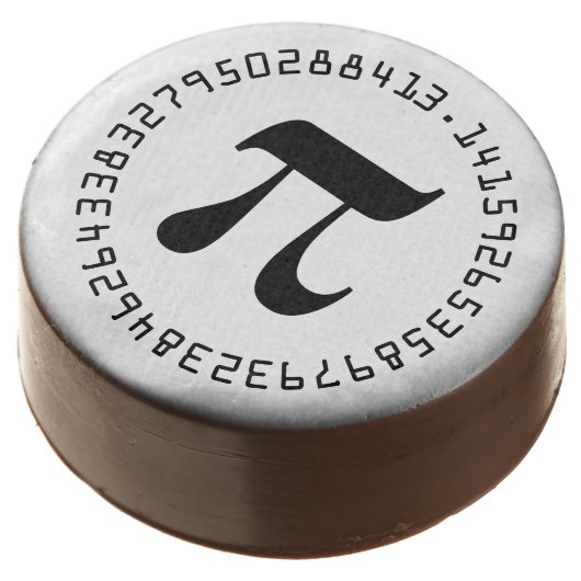 3.14 Pi Mathematical Constant Chocolate Covered Oreo (Angled)