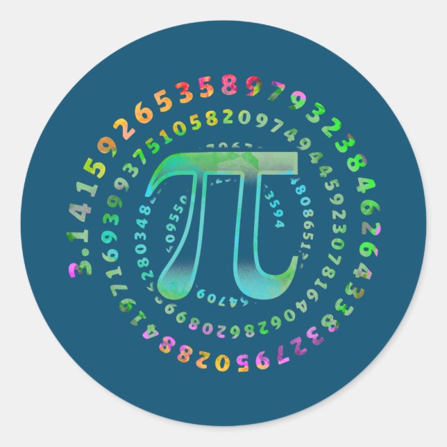 3 14 Pi Mathematics Physics Irrational Number  Classic Round Sticker (Front)