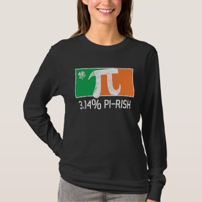 3 14 Pi Rish St Patrick's Day Irish Flag C Distres T-Shirt