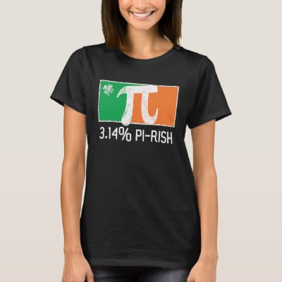 3 14 Pi Rish St Patrick's Day Irish Flag C Distres T-Shirt