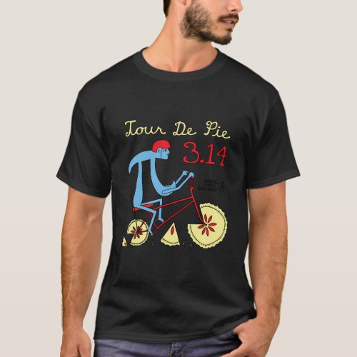 3 14 Pie Guy Riding Bike With Pie Wheels T_Shirt