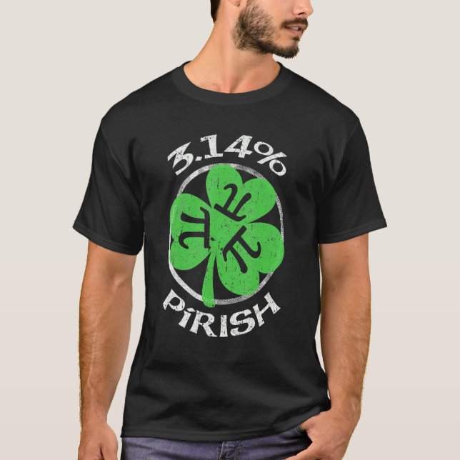 3 14 PIrish Funny St Patricks Math Geek Pi Day T-Shirt (Front)
