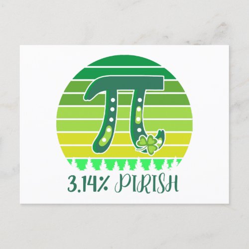 314 Pirish Saint Patricks Day Green Math Geek Pi  Postcard