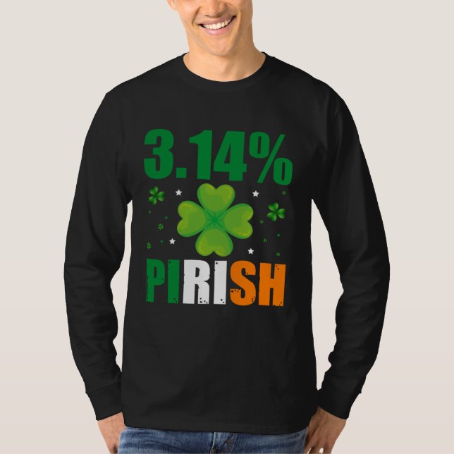 3 14 Pirish  St Patrick s Math Geek Irish Math Tea T-Shirt (Front)