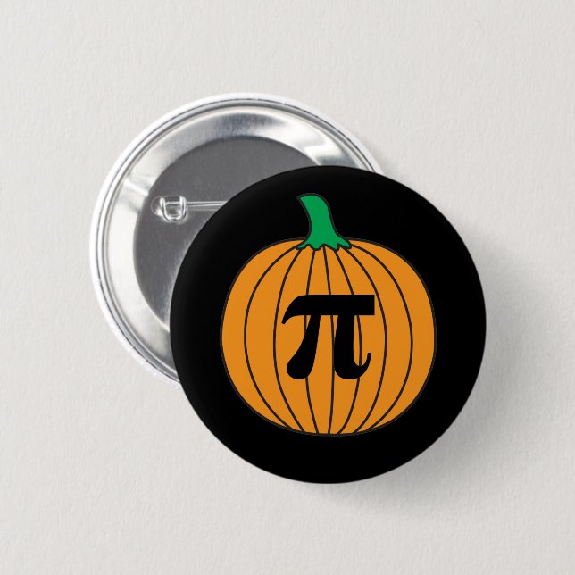 3.14 Pumpkin Pi Pun Funny Math Joke Button (Front & Back)