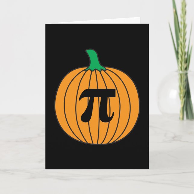 3.14 Pumpkin Pi Pun Funny Math Joke Card (Front)