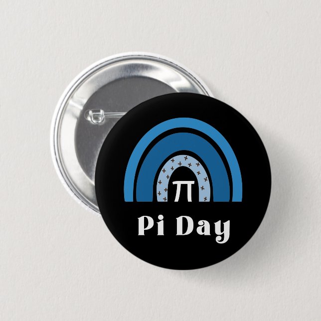 3.14 Rainbow Happy Pi Day Button (Front & Back)