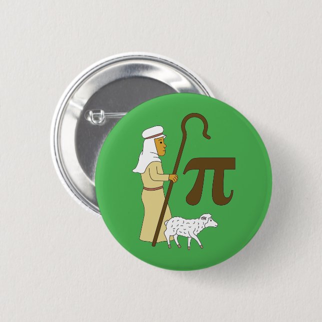 3.14 Shepherd's Pie Pi Pun Funny Math Joke Button (Front & Back)