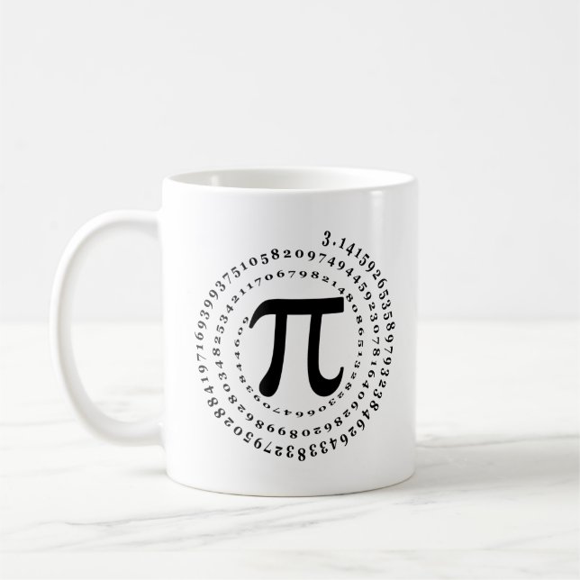 3.14 Spiral Number Math Science Pi Day Coffee Mug (Left)