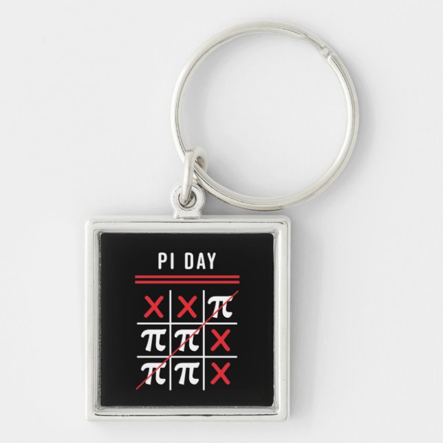 3.14 Tic-Tac-Toe Noughts And Crosses Happy Pi Day Keychain (Front)