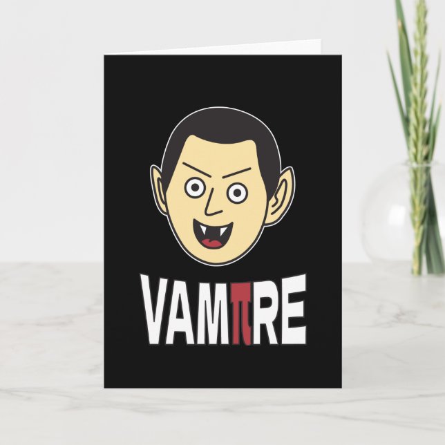 3.14 Vampire Pi Pun Funny Math Joke Card (Front)