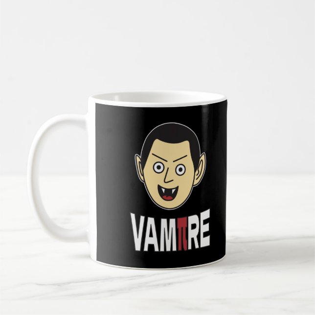 3.14 Vampire Pi Pun Funny Math Joke Coffee Mug (Left)