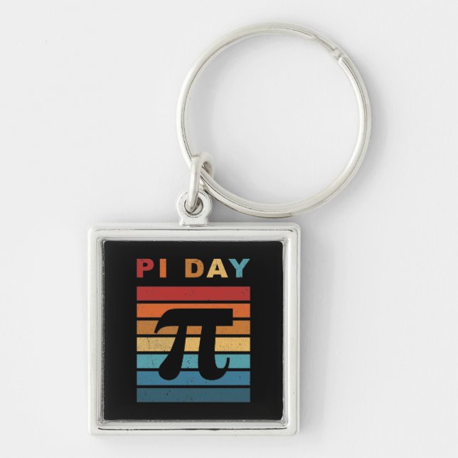 3.14 Vintage Distressed Pi Day Keychain (Front)