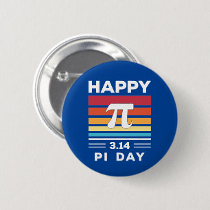 3.14 Vintage Sunset Happy Pi Day Button
