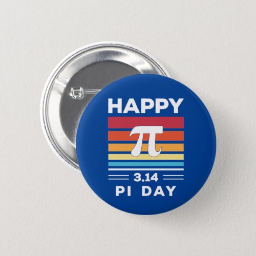314 Vintage Sunset Happy Pi Day Button