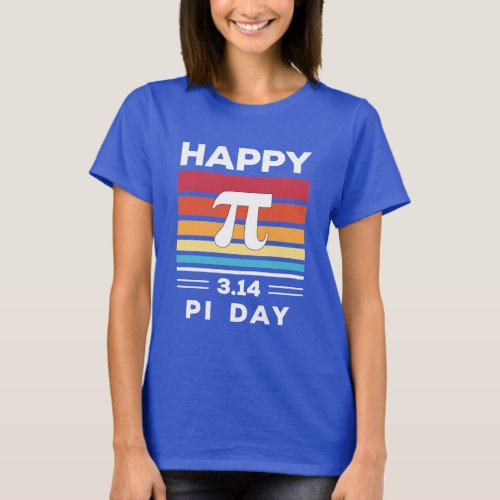 314 Vintage Sunset Happy Pi Day T_Shirt