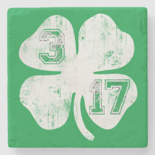 3/17 St Patricks Day Shamrock Stone Coaster