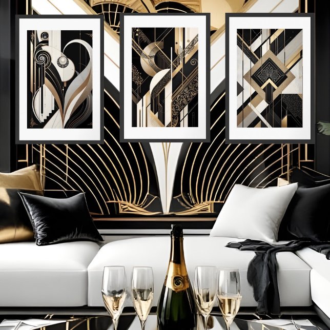 3 1920s Art deco prints framed wall art sets (Creator Uploaded)