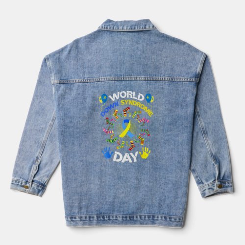 3 21 World Down Syndrome Day 2022 Awareness Socks  Denim Jacket