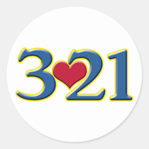 3_21 World Down Syndrome Day Classic Round Sticker