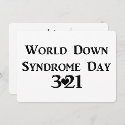 3_21 World Down Syndrome Day  Invitation