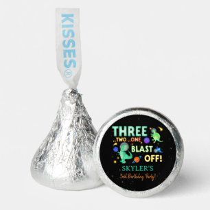3 2 1 Blast Off Dinosaur Space 3rd Birthday Hershey®'s Kisses®