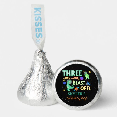 3 2 1 Blast Off Dinosaur Space 3rd Birthday Hershey®'s Kisses®