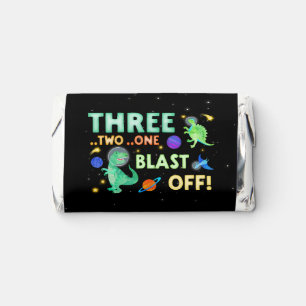 3 2 1 Blast Off Dinosaur Space 3rd Birthday Hershey's Miniatures