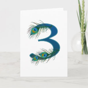 3 / 3rd / number 3 / 3rd anniversary card