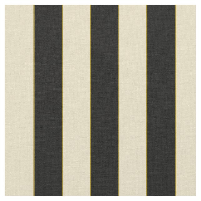 3/4" Black Off-White Stripe With Olive Accent Fabric (Close Up)