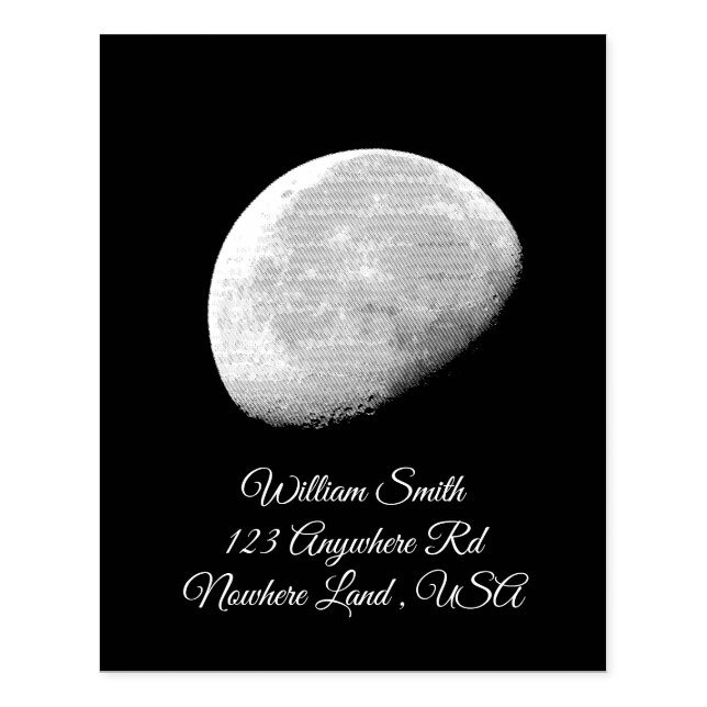 3/4 Moon Rubber Stamp (Imprint)