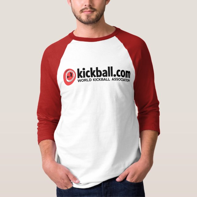3/4 Sleeve Cotton T Shirt with Red Sleeves (Front)