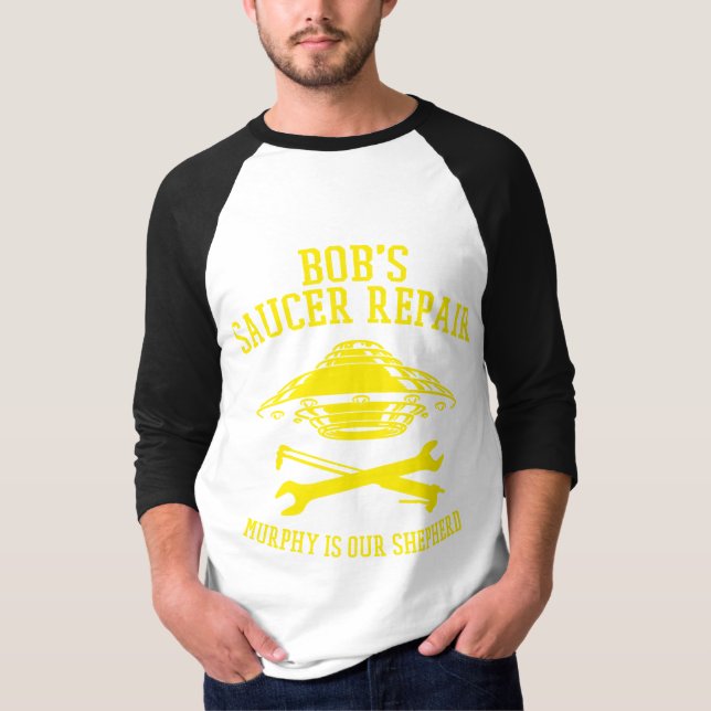 3/4 sleeve t-shirt with yellow BSR logo (Front)