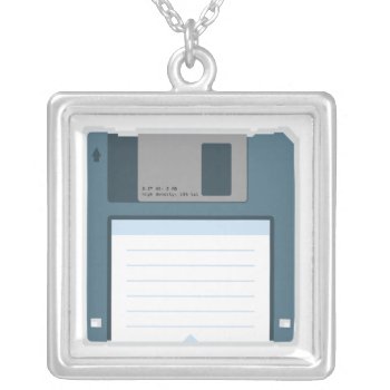 3.5 Floppy Disk Necklace (front Of Disk) by DryGoods at Zazzle