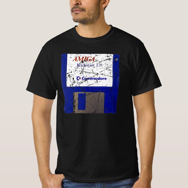 3.5 inch floppy Amiga Kickstart T-shirt (Front)