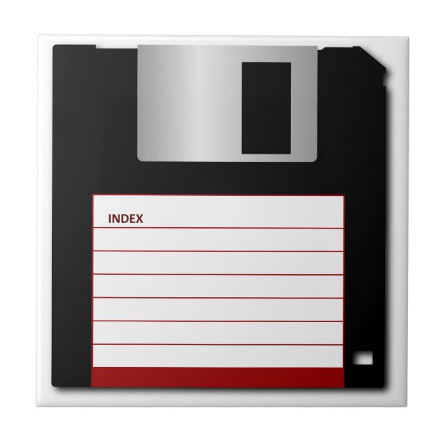 3.5 inch Floppy Diskette old vintage computer disk Ceramic Tile (Front)