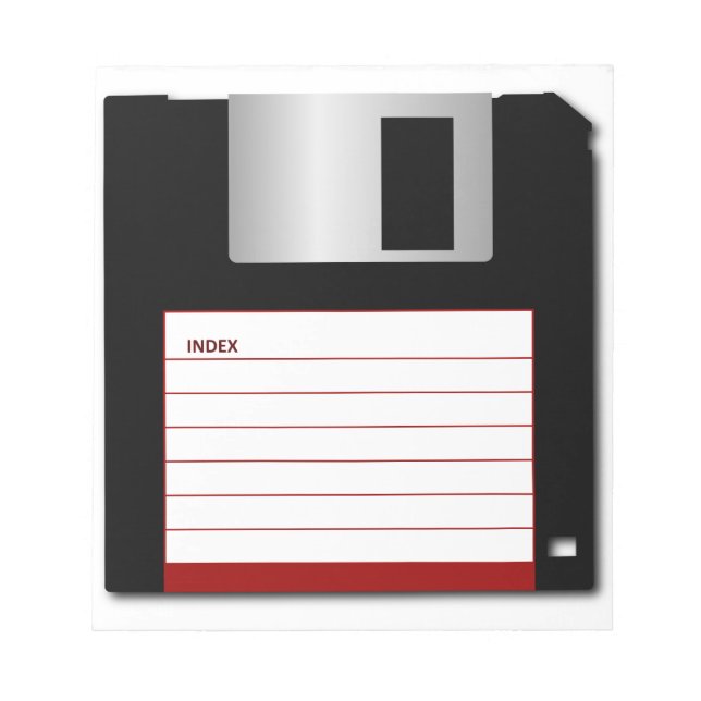 3.5 inch Floppy Diskette old vintage computer disk Notepad (Front)