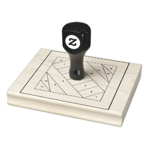 3.5 inch Foundation Pieced Mini Quilt Pattern Rubber Stamp