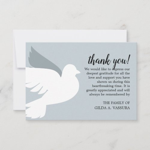 35x5 Dove Funeral Thank You Card