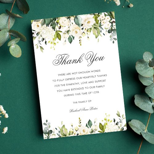 35x5 Sympathy Funeral Memory THANK YOU Floral