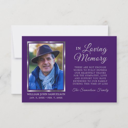 35x5 Sympathy Funeral Memory THANK YOU Photo