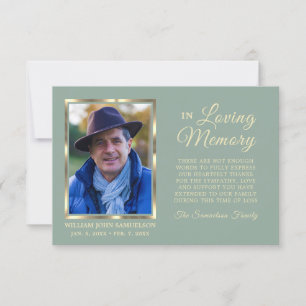 3.5"x5" Sympathy Funeral Memory THANK YOU Photo Card