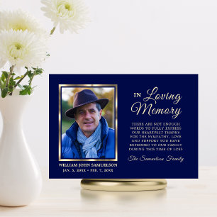 3.5"x5" Sympathy Funeral Memory THANK YOU Photo Card