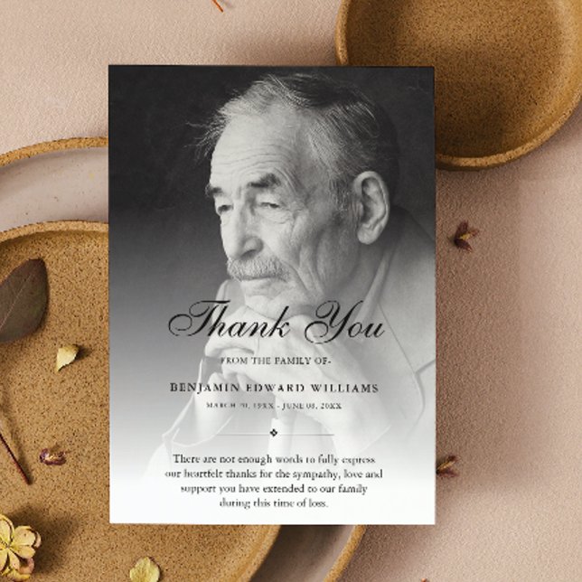 3.5"x5" Thank You Custom Funeral Photo Sympathy Card (Creator Uploaded)